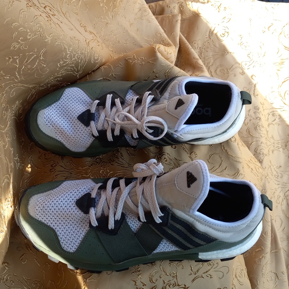 ADIDAS, 11.5, Olive grn/blk/cream